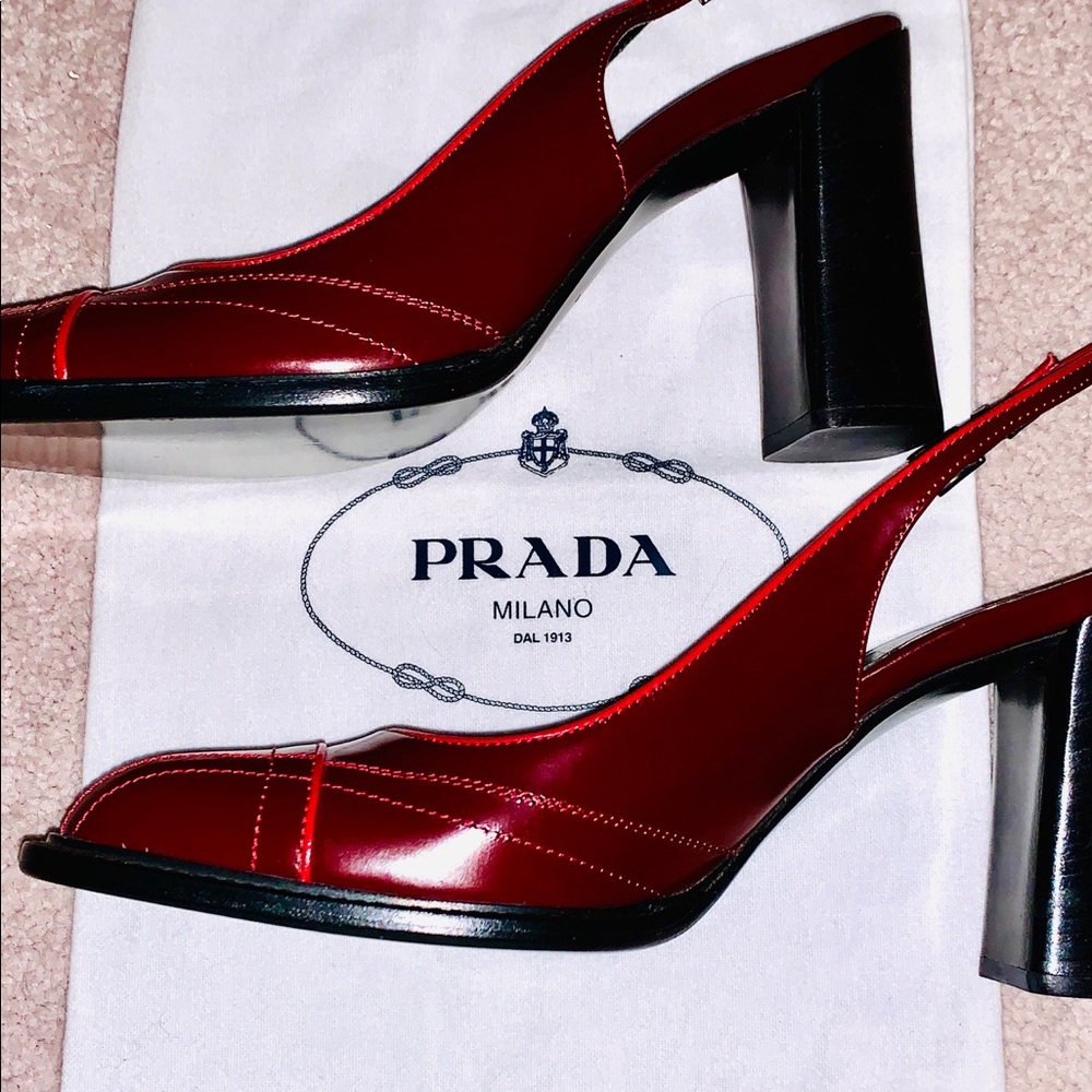 Prada Slingback Leather Shoes 38 NWOT